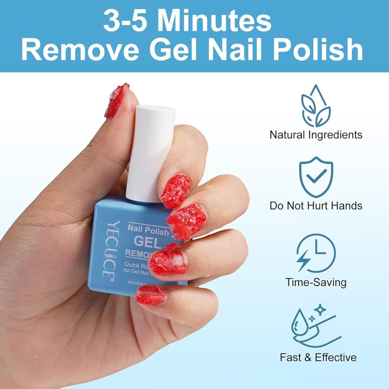 Gel Nail Polish Remover - Quick & Easy Foil-Free Formula | 15ml