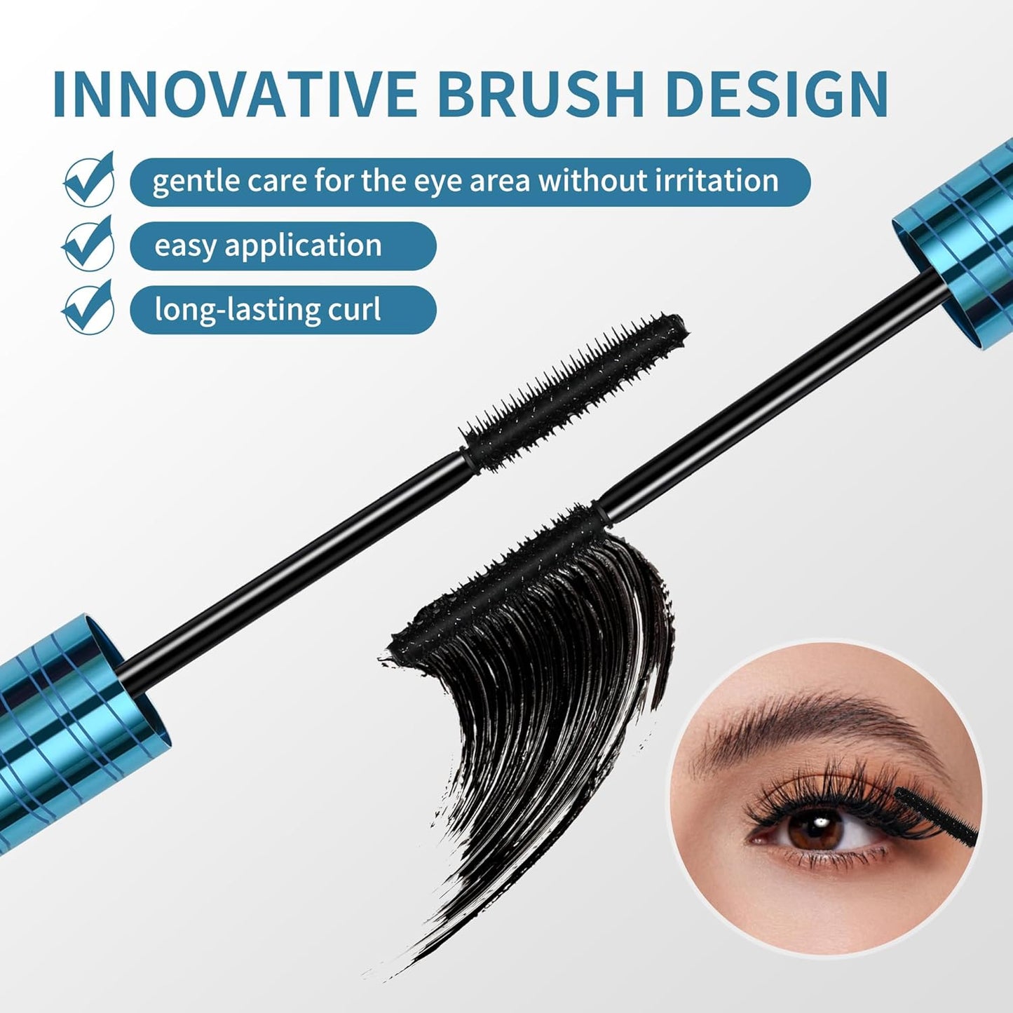 Volumizing Waterproof Mascara for Older Women 60+ | Hypoallergenic Black Formula for Thinning Lashes & Sensitive Eyes