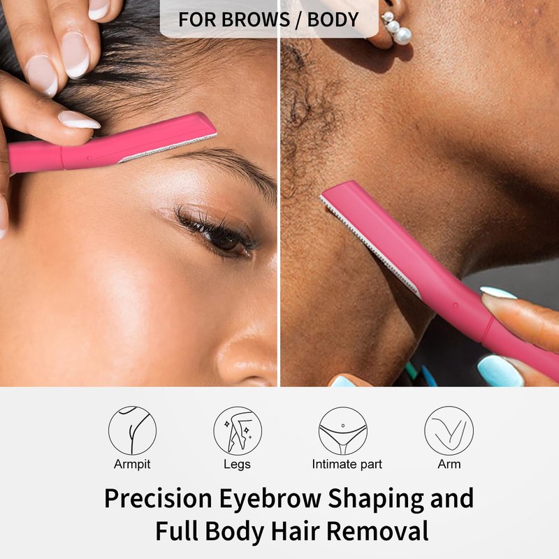 Skiennix Dermaplane Razor - Gentle Facial Exfoliation Tool for Peach Fuzz & Eyebrow Shaping | Coral