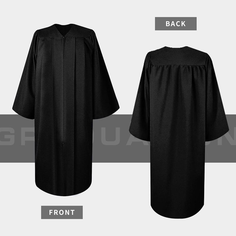 Matte Graduation Cap and Gown Set 2026 - Adult High School & Bachelor Tassel Included