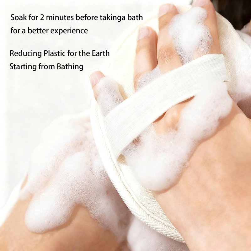 Natura Fluxus Exfoliating Body Scrubber - Natural Loofah Sponge for Deep Cleansing, Biodegradable Face & Body Scrubber for Women/Men, Shower Exfoliator Glove Alternative (2 Pack)