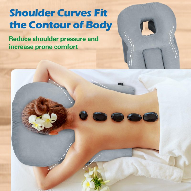 HOMCA Face Down Pillow for Eye Surgery Recovery, Soft Support Stomach Sleeping Pillow with Adjustable Airflow Gap, Face Hole for Small–Medium Adult Faces, Not Recommended for Larger Face Sizes