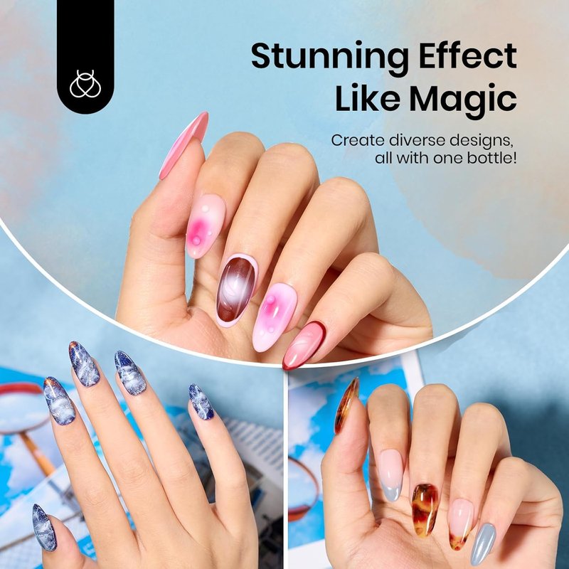 Beetles Blooming Gel Nail Polish - Christmas Limited Gel Polish for Spreading Effect Blossom Marble Natural Stone Watercolor Floral Print Soak off U V LED Lamp Cure Diy Nail Art Design Gifts for Women