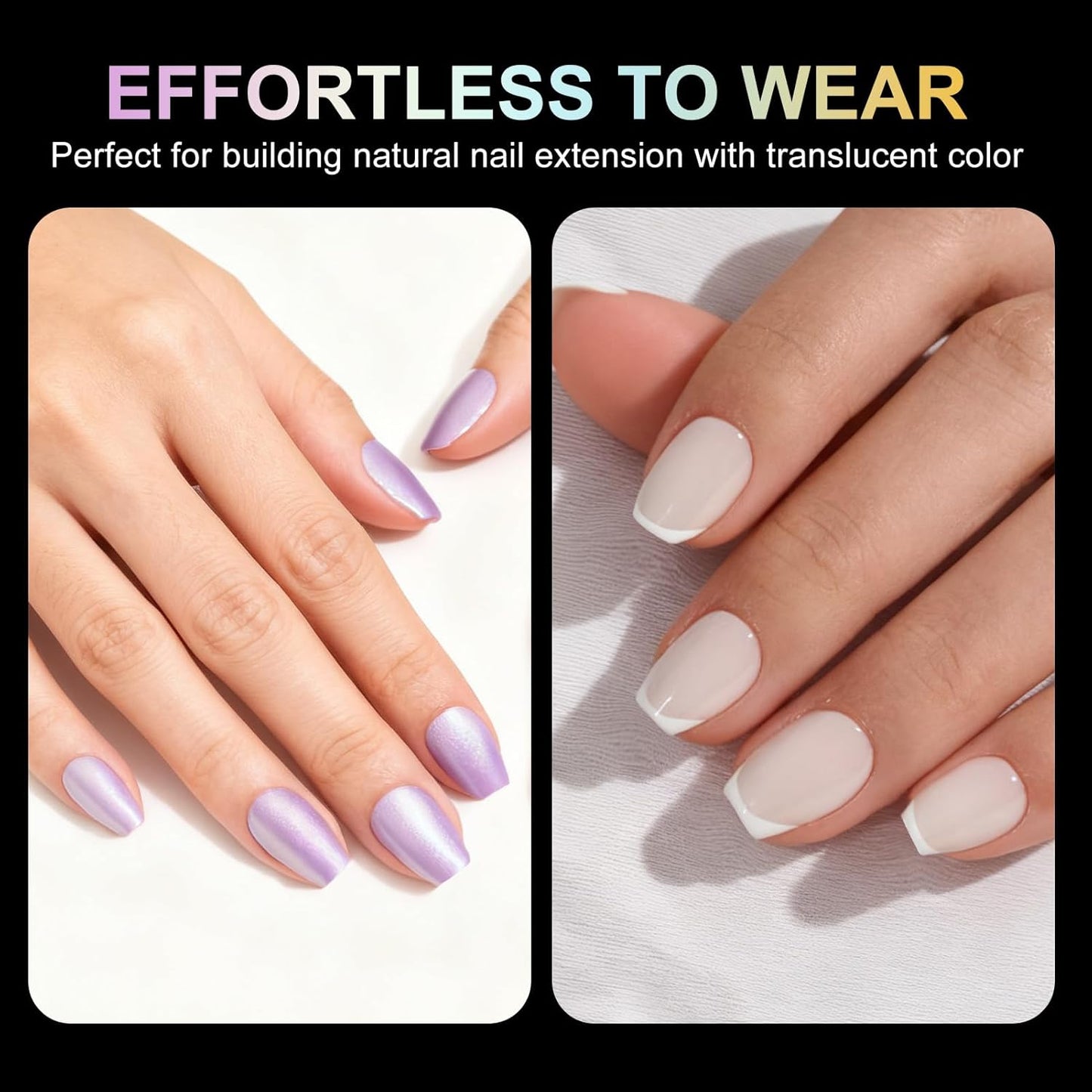 Skiennix Short Coffin Nail Tips - 240Pcs Soft Gel Pre-Shaped Nails | 12 Sizes for Home & Salon Use