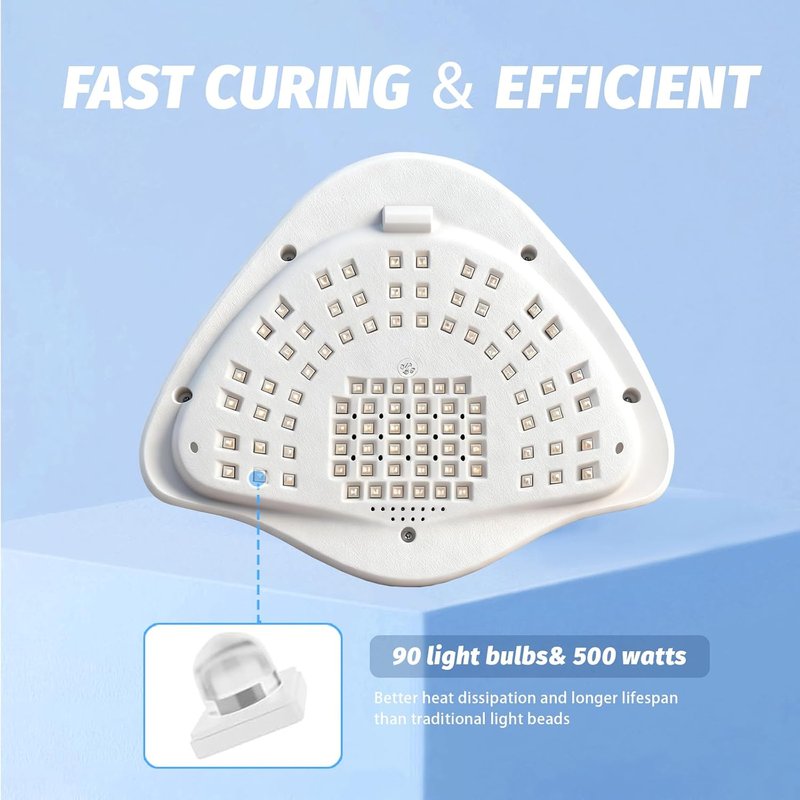 500W Professional UV LED Nail Lamp - Smart Sensor & 4 Timers for Fast Gel Polish Curing | Salon-Grade Nail Dryer