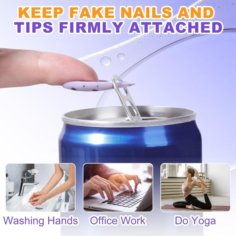 NXJ INFILILA Nail Glue, Professional Brush On Nail Glue, Nail Glue for Acylic Nails, Nail Glue for Press On Nails Fasle Nails Fake Nails Tips Glue Adhesive Long Lasting 7ML/0.23OZ