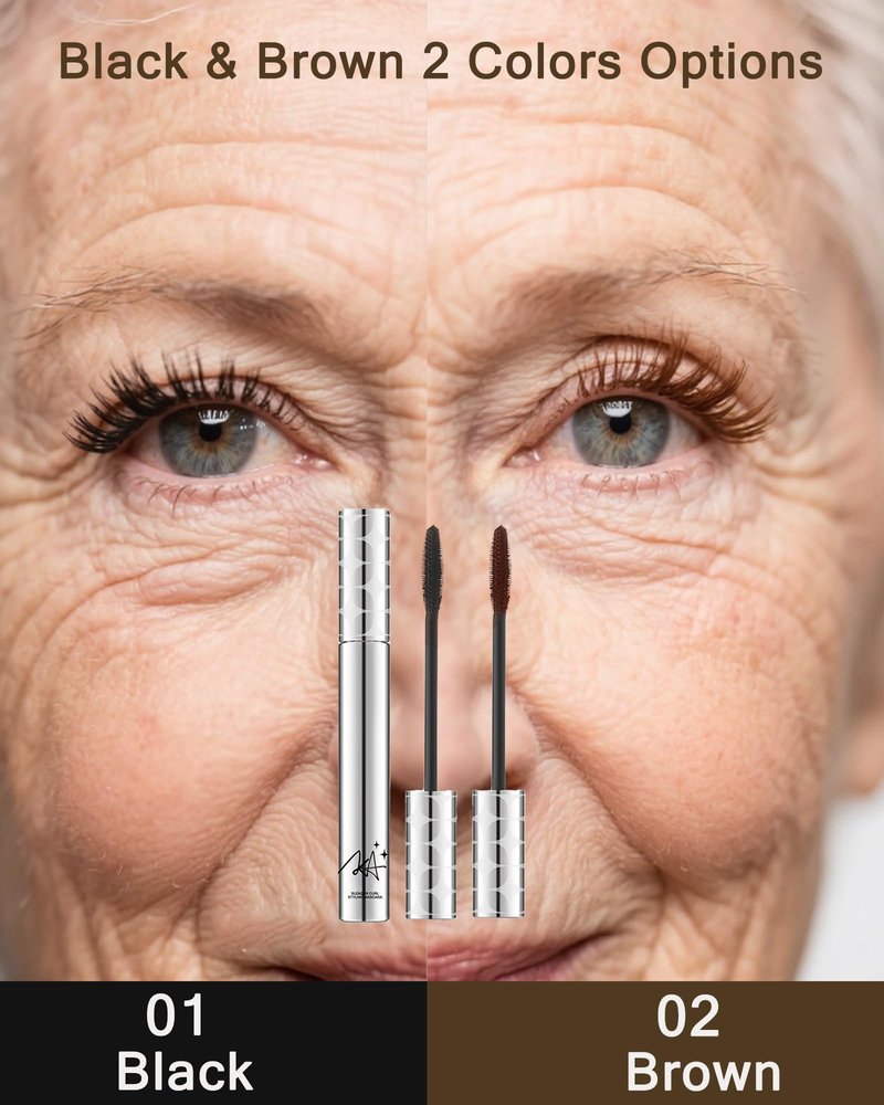 Mascara for Older Women 60 Plus,Brown Prime Waterproof Length and Volume Lash Mascara for Mature Hypoallergenic Volumizing Máscara with Thinning Lashes,Long Lasting No Clumps for Sensitive Eyes-02