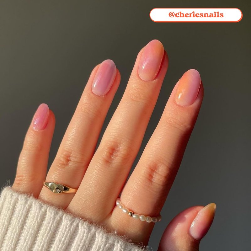 Heyhae Semi Cured Gel Nail Strips | No LED Lamp Needed | Marble, Pink, Spring | Easy Apply & Remove, Salon Quality | Includes 28 Strips, 1 Prep Pads, Nail File & Wooden stick - Hey, Sunset Drive?