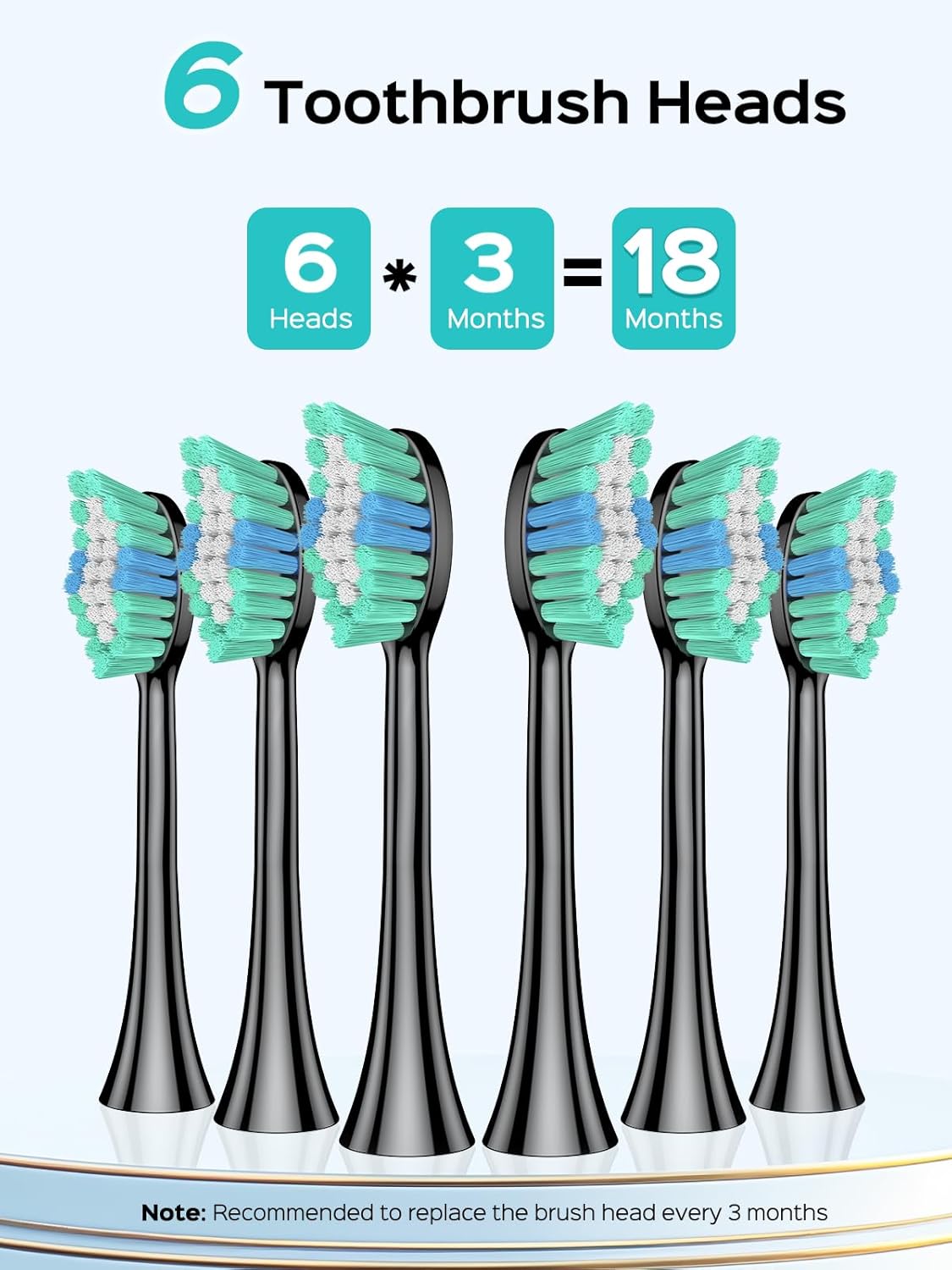 Sonic Electric Toothbrush for Adults - 47000 VPM Deep Cleaning, 5 Modes, Wireless Charging | Black with Travel Case & 6 Brush Heads