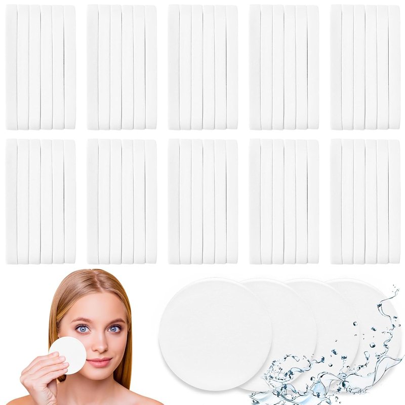 Skiennix 120 Pcs Facial Sponges - Compressed Natural Cleansing Pads for Exfoliating & Makeup Removal