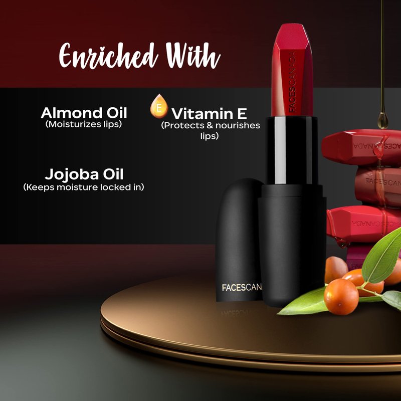 FACESCANADA Weightless Matte Lipstick - Fuschia Wave 02 (Pink), 4.5g | Highly Pigmented Lip Color | Smooth One Stroke Glide | Moisturizes & Hydrates Lips | Vitamin E, Jojoba & Almond Oil Enriched