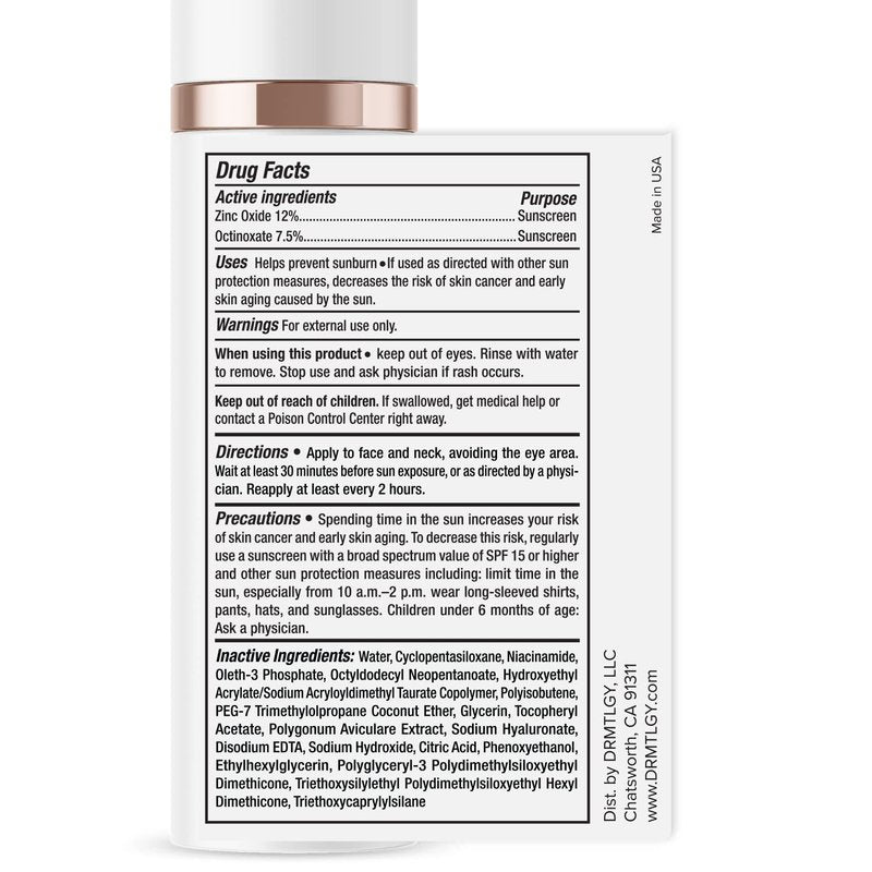 DRMTLGY Moisturizer - SPF 46 Anti-Aging Tinted Facial Sunscreen 2 Pack | Broad Spectrum UVA/UVB Protection