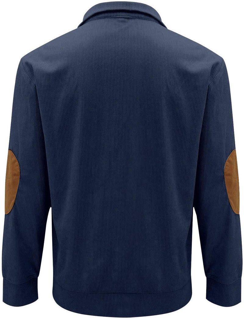 Men's Stand Collar Pullover Sweatshirt - Loose Fit Long Sleeve Corduroy | Casual Fall Style
