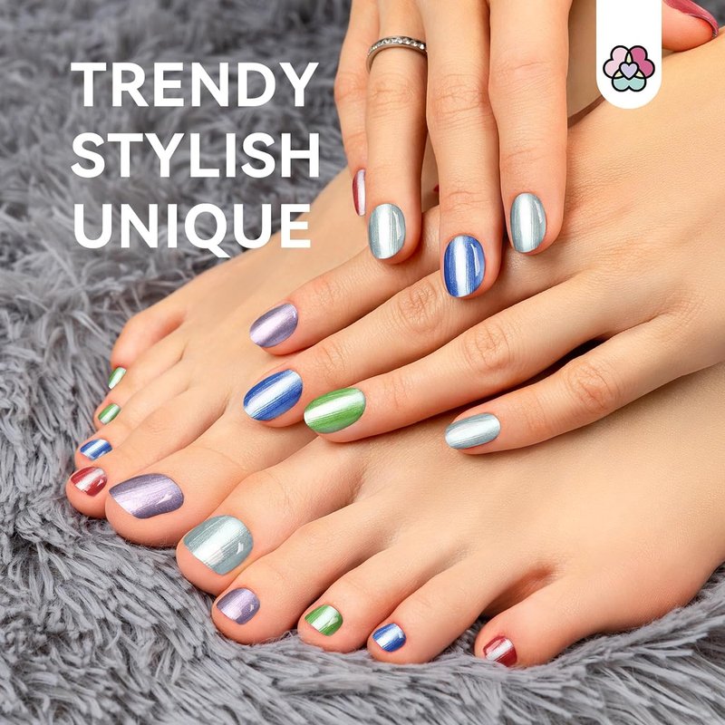 SAVILAND Metallic Nail Polish Set - 12 Chrome Colors with Base & Top Coat | Quick-Dry Glitter Holographic Finish