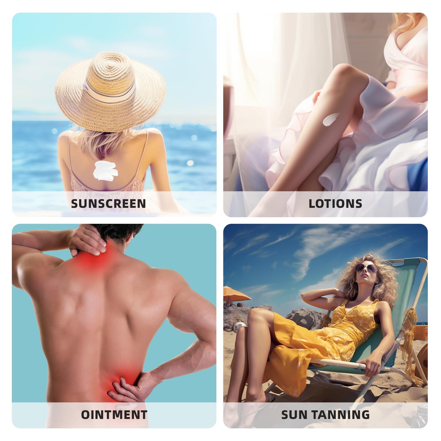 SFFTCYY&ZGTJ Lotion applicator for Back, Apply Lotion to the Back for Women, Men, Elderly Children,Handicap Accessories for Daily Living,Sunscreen,Back self Tanner,Cream,Foldable, Travel Sized