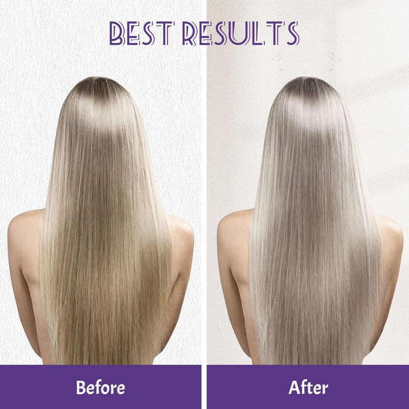 Keratin & Biotin Hair Mask - Neutralizes Brassy Tones for Blonde & Silver Hair | Deep Hydration with Argan Oil, 10.1 oz