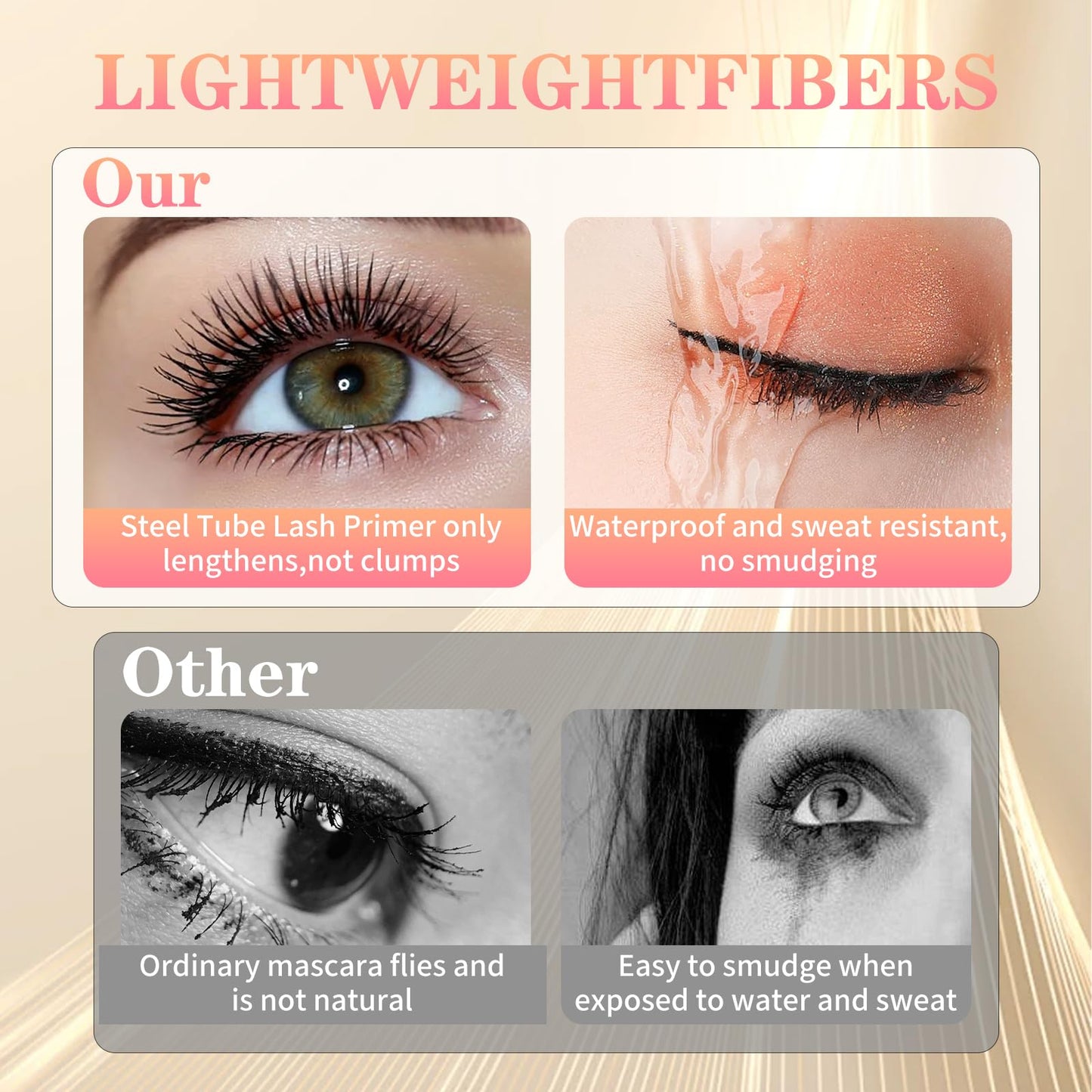 Ultra-Fine Lengthening Waterproof Quick-Dry Mascara, 2026 New 3D Volumizing Mascara, Fine Brush Tip Quick Drying Smudge Proof No Clumping (Black+Brown)