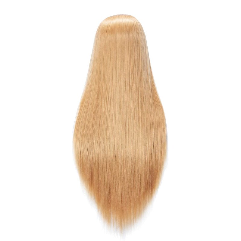 Hairingrid 26"-28" Mannequin Head Hair Styling Training Head Manikin Cosmetology Doll Head Synthetic Fiber Hair and Free Clamp Holder (Golden)