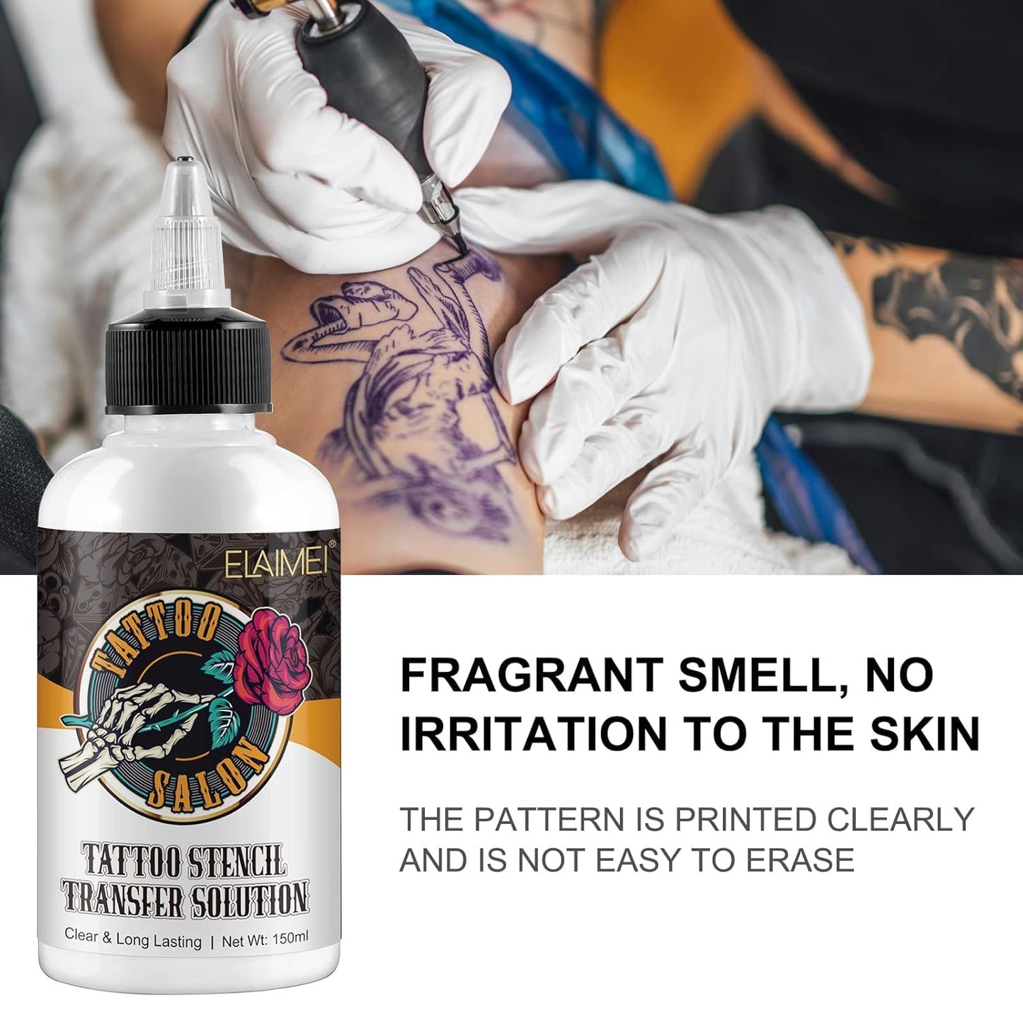 Tattoo Stencil Transfer Gel Solution, Tattoo Stencil Gel, Transfer Gel for Tattooing, Stencils Primer Stuff Stencil Gel for Tattooing Paper Machine Temporary Tattoo Supplies, 150 ml / 5.1 fl oz