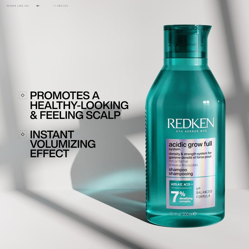 Redken Acidic Grow Full System Densifying Shampoo - Lightweight Formula for Thicker Hair | Gentle Cleansing & Scalp Moisturizing