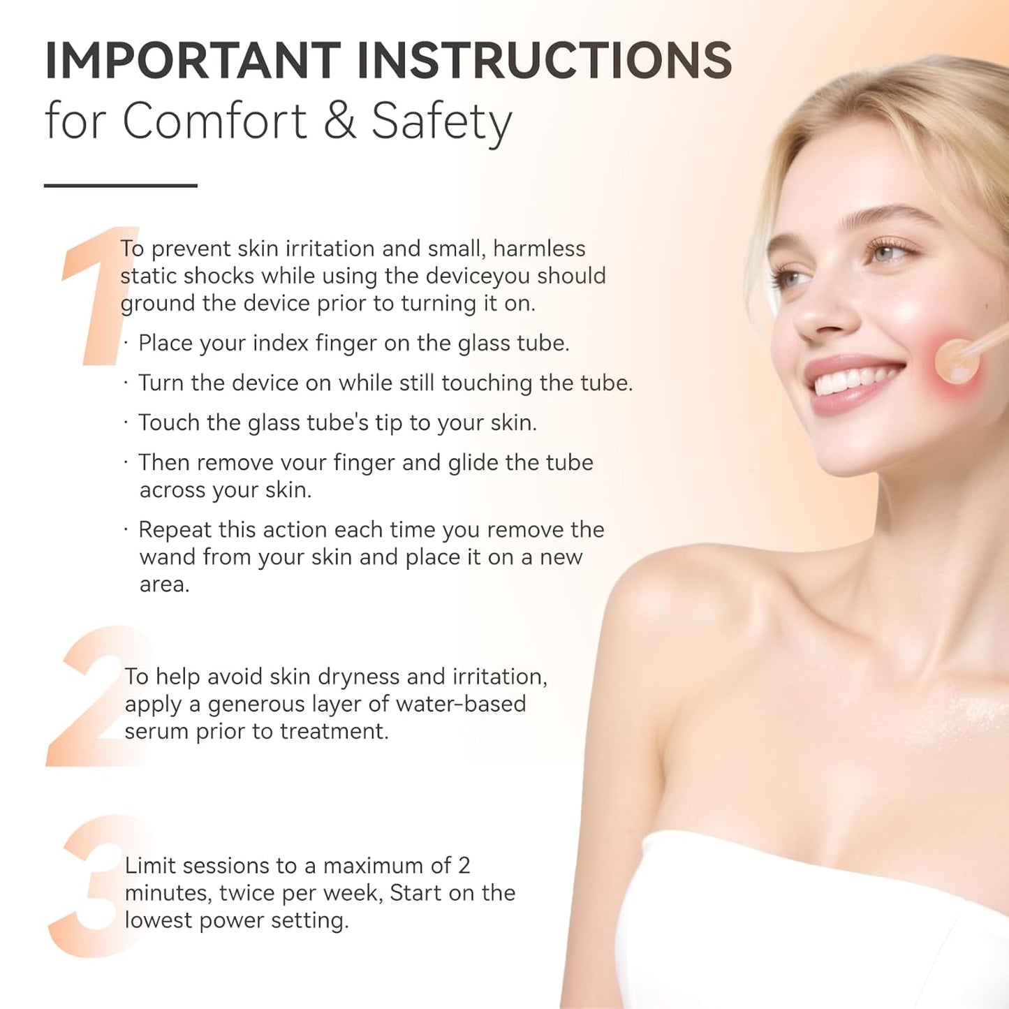Skiennix Skin Therapy Wand - Portable Machine with 6 Glass Tubes for Tightening & Radiance
