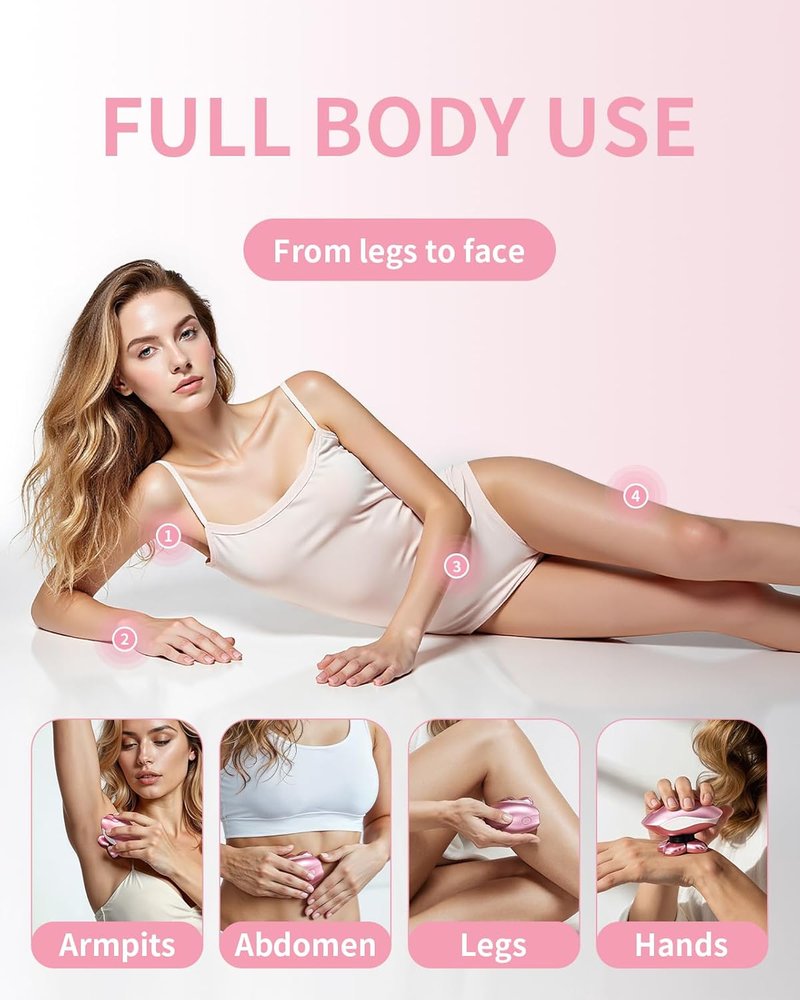 Skiennix Electric Razor for Women - 5-in-1 Rechargeable Waterproof Shaver with LED Display | Ideal for Legs, Face & Bikini (Pink)