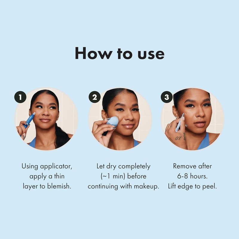 HERO COSMETICS Mighty Shield™ Liquid Patch - Invisible Blemish Protectant for Fast-Drying Pimple Care | 6 Patches