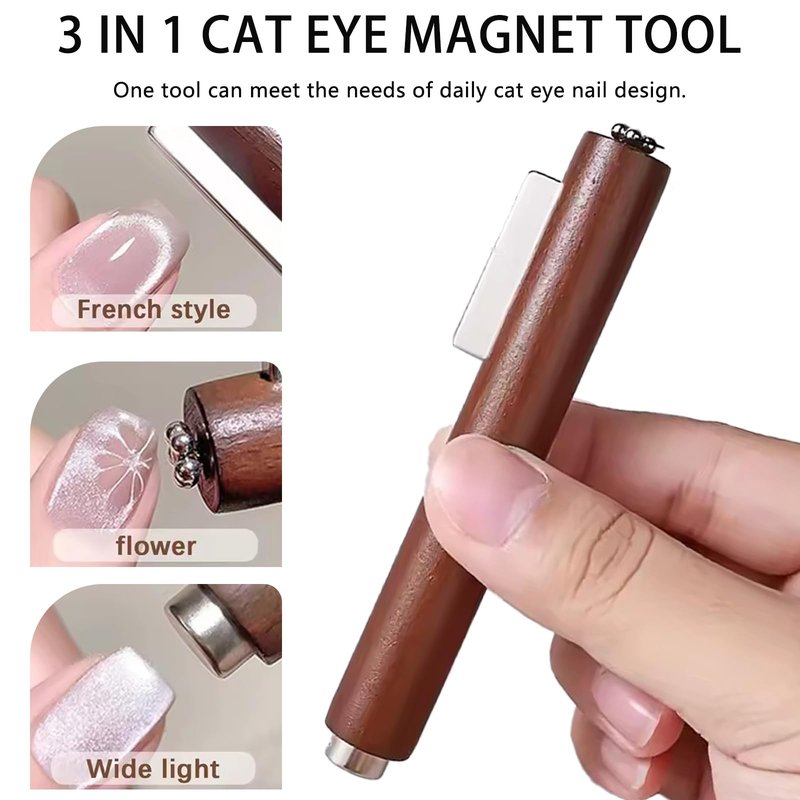 HYWWPFLAY 54PCS Heart Cat Eye Nail Magnet Set, Cat Eye Gel Nail Polish Magnets, 3-In-1 Cat Eye Magnet for Nails, Strong Magnetic Beads Cateye Nail Design Tools for Manicure Accessories