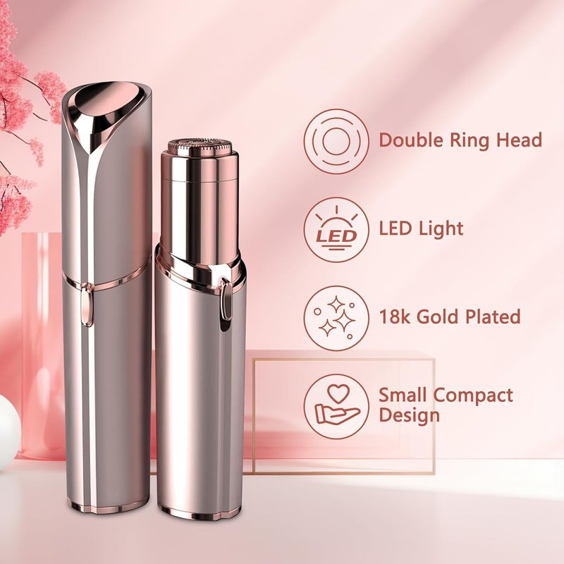 Facial Hair Remover for Women - as Seen on TV Painless Face Shaver - Electric Hair Removal Device for Face Lips Peach Fuzz with Light (Blue)