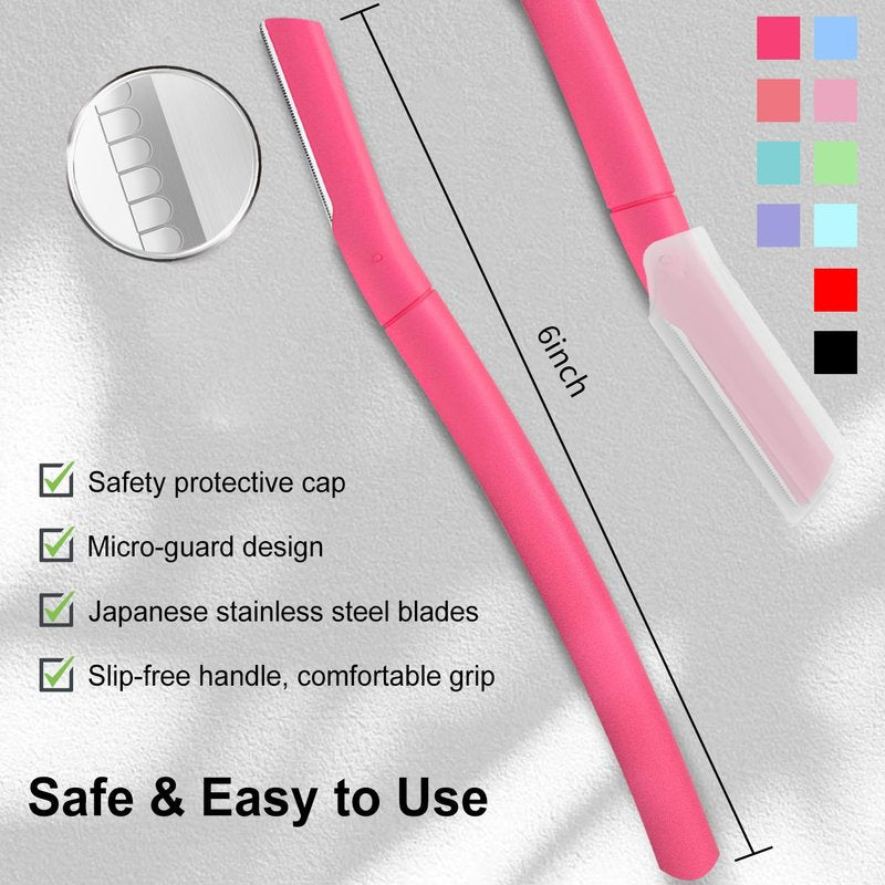 Skiennix Dermaplane Razor - Gentle Facial Exfoliation Tool for Peach Fuzz & Eyebrow Shaping | Coral
