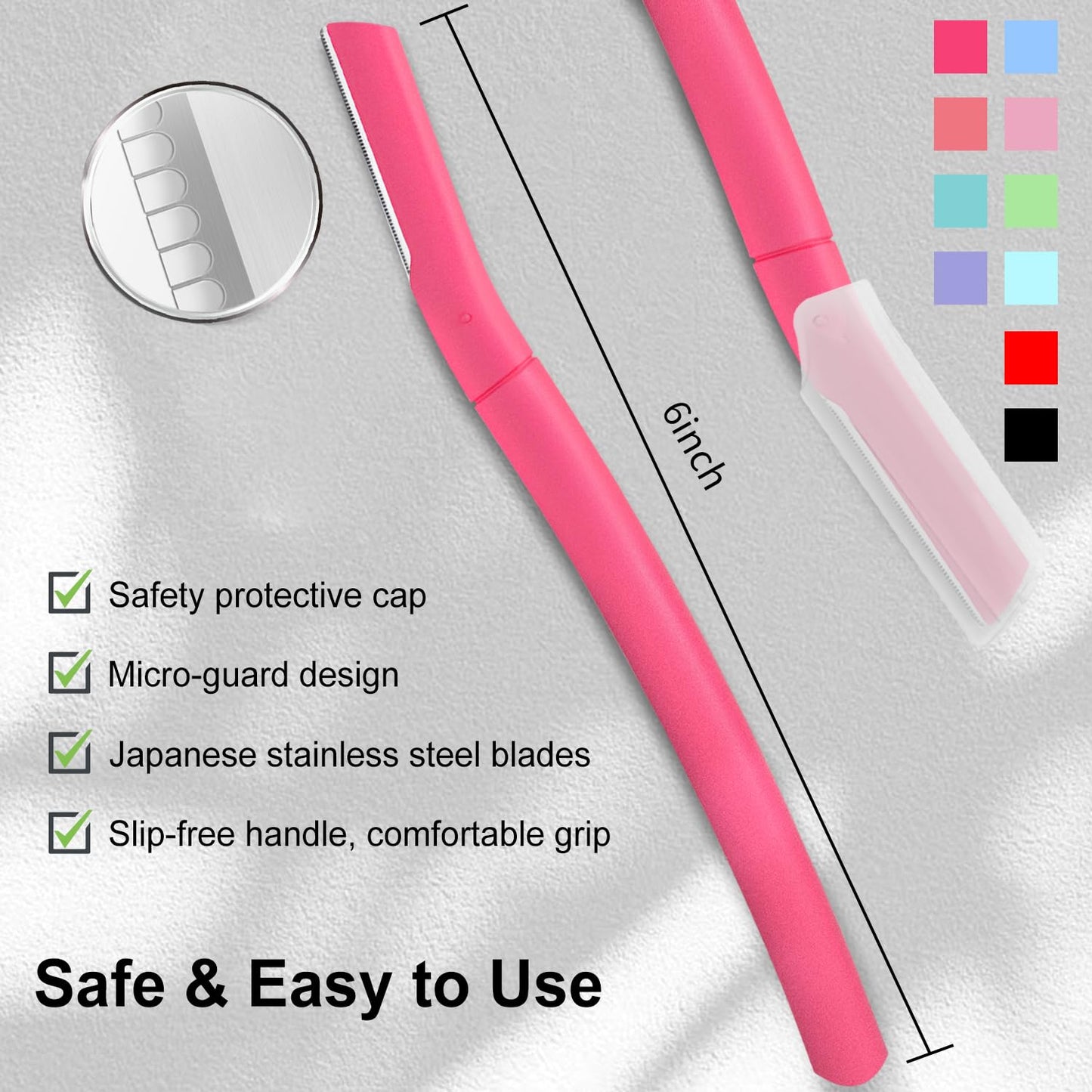 Dermaplane Razor, Face Razors for Women, Dermaplaning Tool with Microblades for Face, Gentle Facial Exfoliation, Peach Fuzz Removal and Eyebrow Shaping, Skin Care Tool for Smoother Skin, Coral