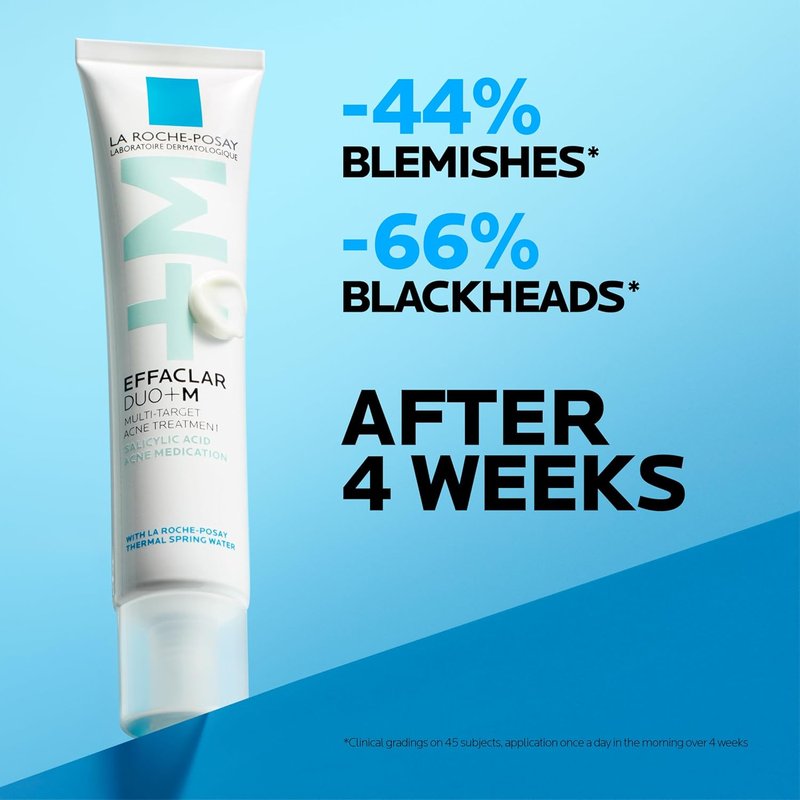 La Roche-Posay Effaclar Salicylic Acid Acne Treatment - Mattifying Gel Cream for Blackheads & Pores | Non-Greasy, Sensitive Skin Safe