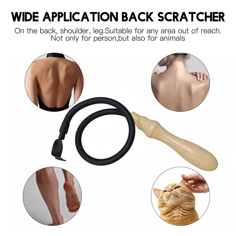 Flexible Back Scratcher, 23.2" Bendable Long Handle Back Scratcher, Curved Adjustable Back Scratcher for Itch Relief, Easy Reach Back Scratcher for Seniors, Men & Women