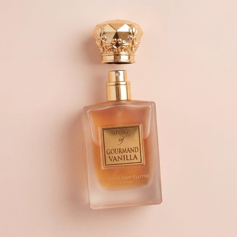 Prince Parfums Dubai – Story of Gourmand Vanilla – Women’s Extrait de Parfum 3.4 Ounces – Luxury Perfume with Coconut, Peach, Tiare Flower & Vanilla – Romantic, Sweet & Long Lasting Fragrance