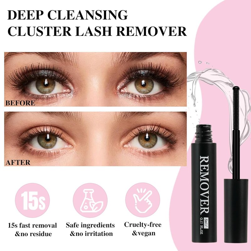 Mayhug Lash Bond & Seal - Waterproof Lash Glue Remover with Tweezers for Easy Cluster Removal