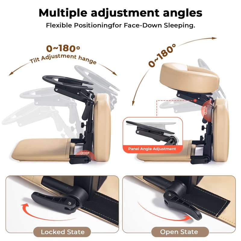 Luxurious 3 in 1 Multipurpose Massage Face Cradle & Cushion for Home Mattress, SPA Table & Desktop, Foldable Adjustable Massage Table Head Rest Face Down Pillow for Bed at Home, Office Siesta Artifact