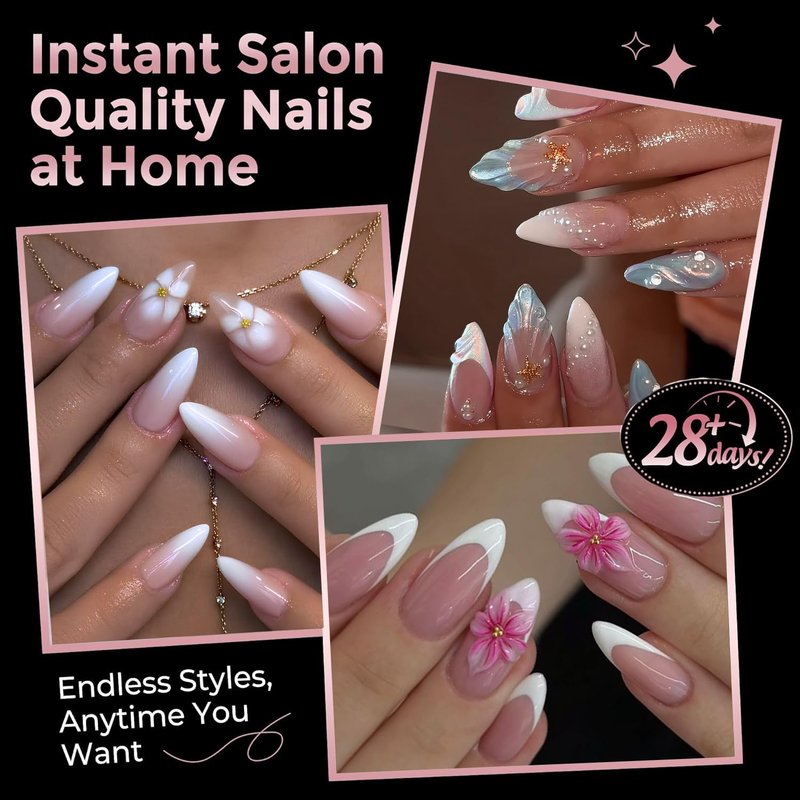 Almond Nail Tips: 240pcs Pointed Almond Soft Gel Nail Tips, Pre-shape Short Nails, Half Matte Full Cover Clear Acrylic Fake Press On Nails for Nail Extension Home Nail Art 12 Sizes Gelly Tips