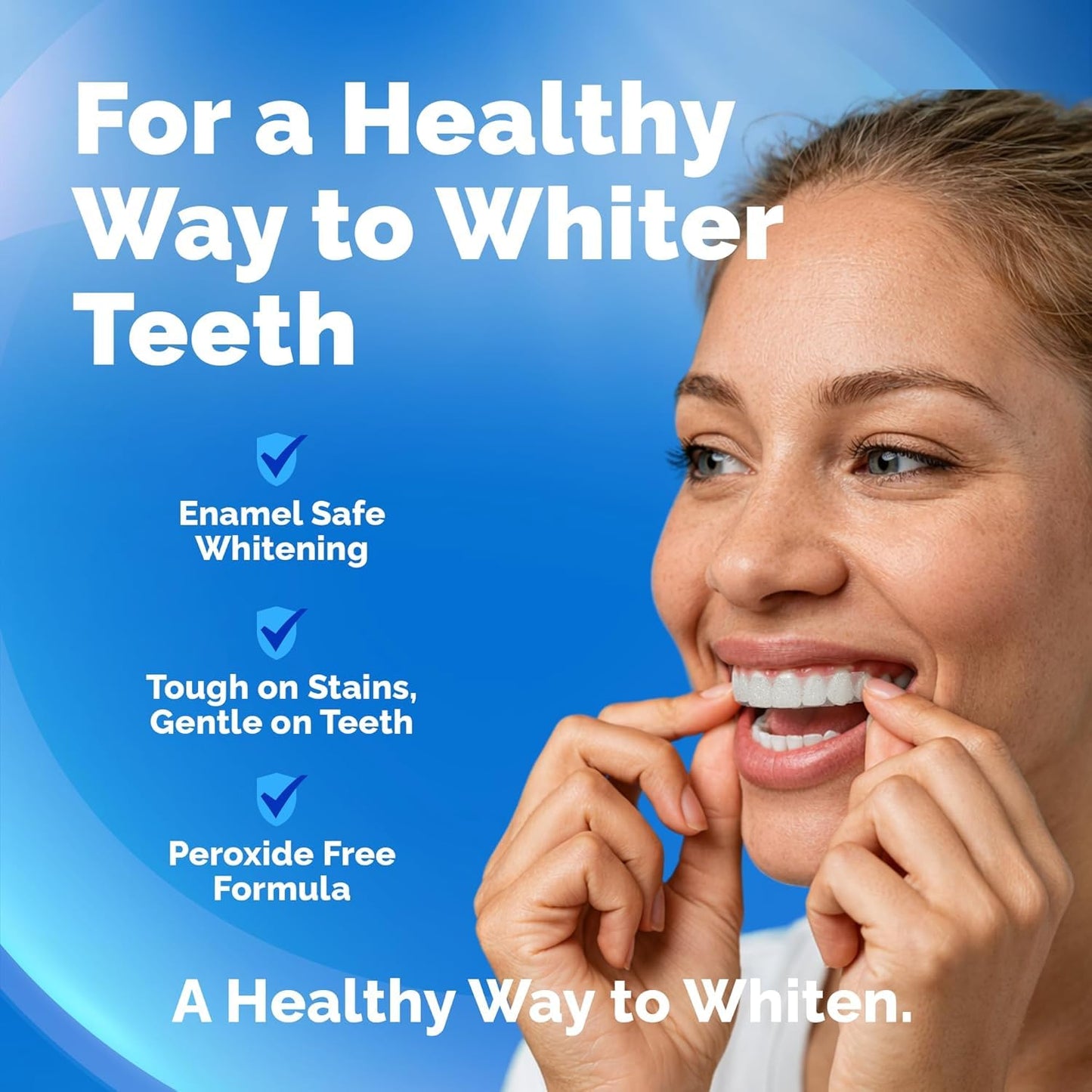 Teeth Whitening Strips for Sensitive Teeth & Gums, Mint Flavor — Peroxide Free & Enamel Safe w/Coconut Oil for Gentle & Whiter Teeth — 7-Day Treatment White Strips w/Non-Slip & Dry-Strip Technology