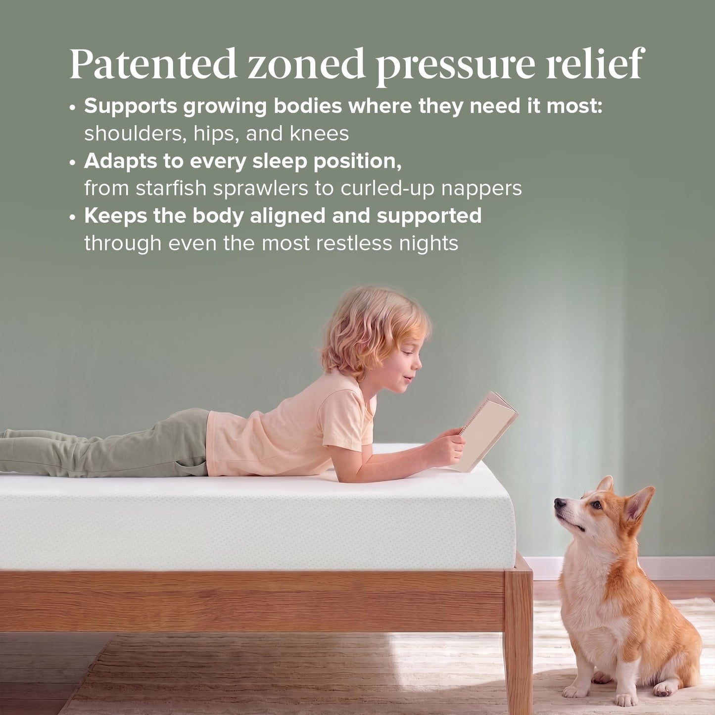 Zinus 6 Inch Twin Green Tea Memory Foam Mattress [New Version], Fiberglass Free, Medium Firm Feel, Zoned Pressure Relief, Certified Safe Foams & Fabric, Mattress in A Box