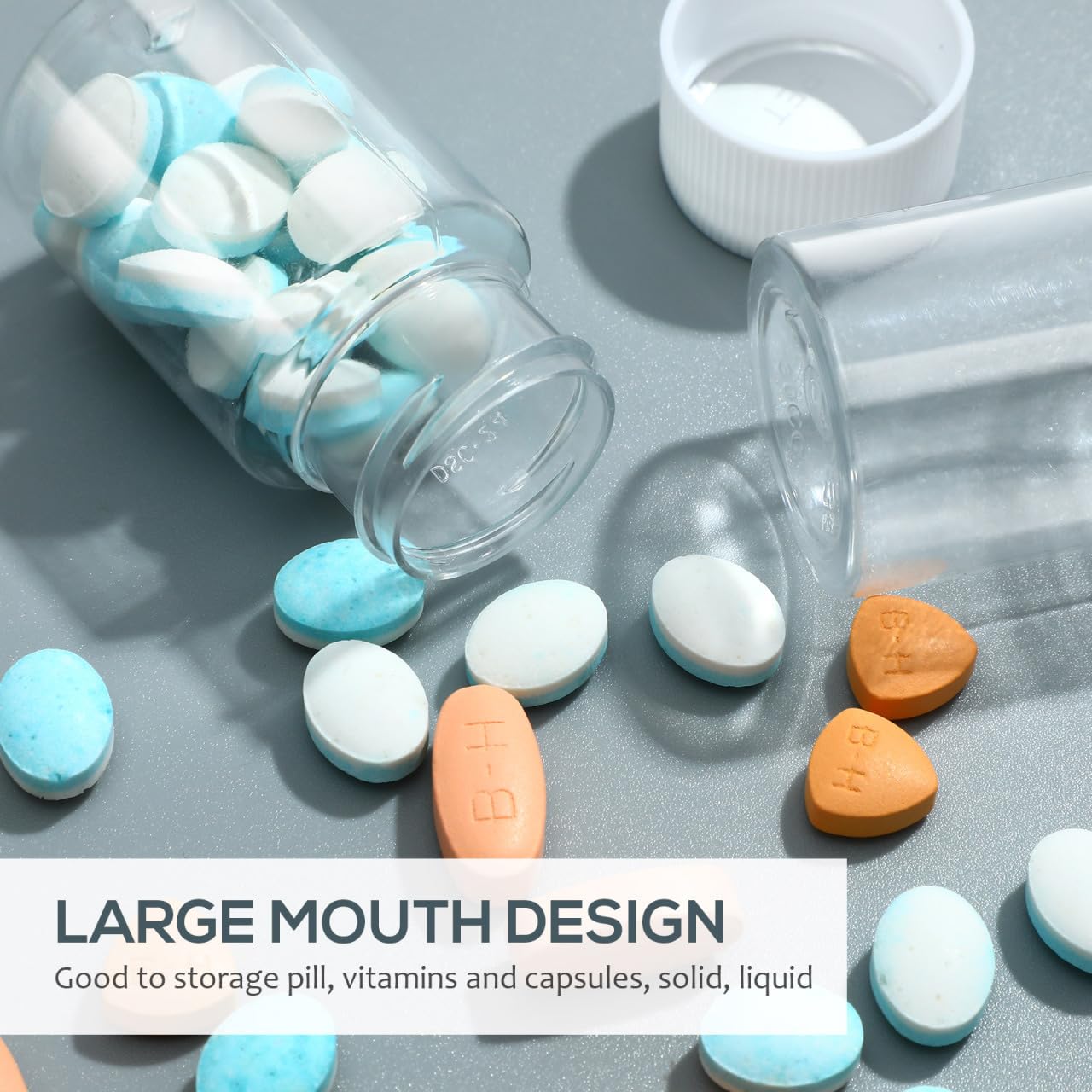 TOVINANNA 10Pcs Pill Bottles with Blank Labels - 30ml Medicine Containers with Screw Caps Name Stickers- Plastic Empty Small Pill Container Leak-Proof Clear Sample Jar for Liquid Solid Powder Medicine