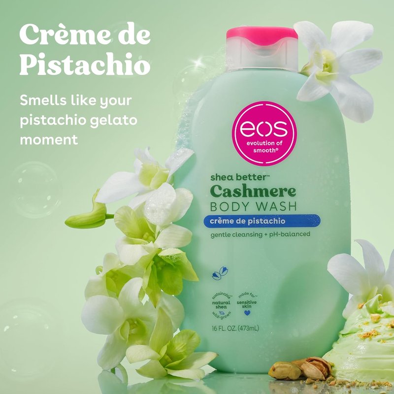 Cashmere Body Wash - Crème de Pistachio, Moisturizing Gel Formula with Shea Butter & Vitamin E | 16 fl oz