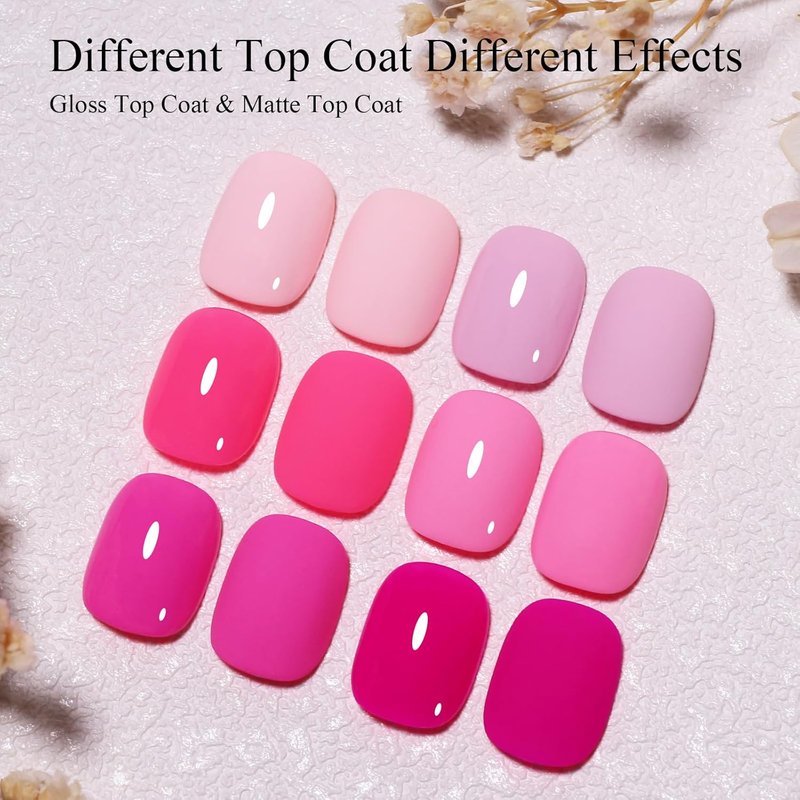 Skiennix 10ml Hema-Free Pink Gel Nail Polish Set - 6 Vibrant Colors for Salon-Quality DIY Manicures
