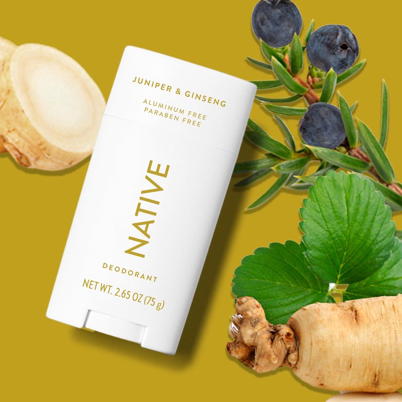 Native Deodorant Contains Naturally Derived Ingredients, 72 Hour Odor Control, Deodorant for Women and Men, Aluminum Free, Juniper & Ginsing 2.65oz