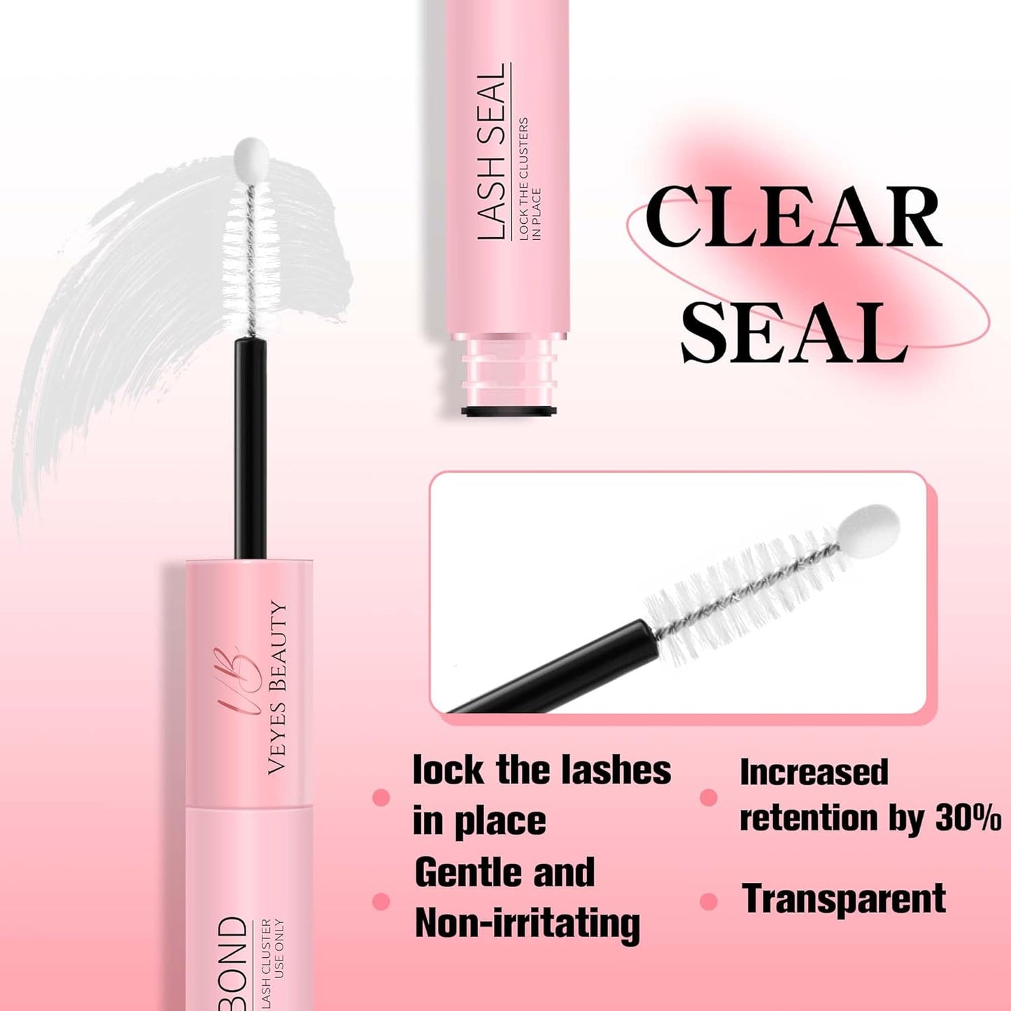 VEYESBEAUTY Lash Bond and Seal - Waterproof 2-in-1 Cluster Lash Glue for Long-Lasting Hold | 5ml + 5ml