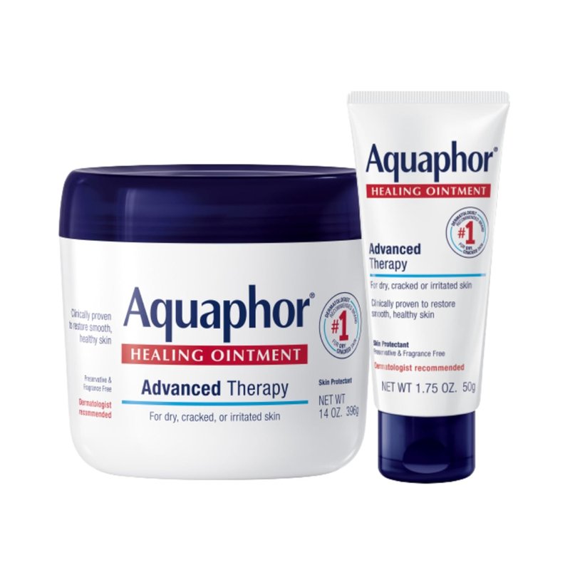 Aquaphor Healing Ointment - Advanced Therapy Skin Protectant Set for Dry Skin | 14 Oz Jar + 1.75 Oz Tube