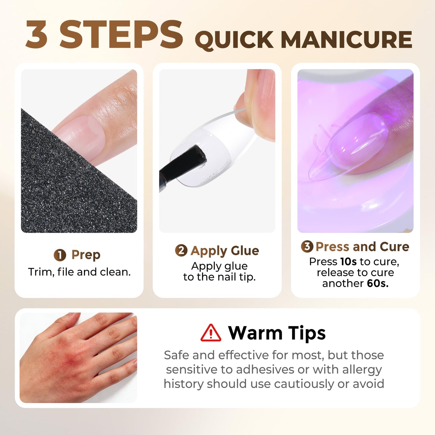 UNA GELLA 9 in 1 Gel Nail Glue for Clear Acrylic Nails Tips 2Pcs 10ml Long Lasting Super Strong Brush on Nail Gel Glue for False Press on Nails Tips Base Blooming Gel, U V Light Required