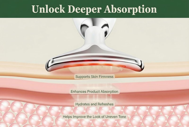 Eden & Elm Face & Neck Sculpting Massager - 7-Color LED Tool for Firm Skin | Ergonomic Wireless Design