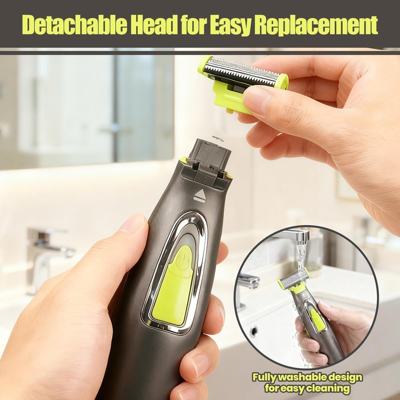NSXAYIWE Beard Trimmer for Men, Rechargeable Face & Body Hair Trimmer, Washable Mens Electric Razors for Shaving Face, Beard, Mustache Trimmer, Double Sided Tooth Razors for Teen Boys