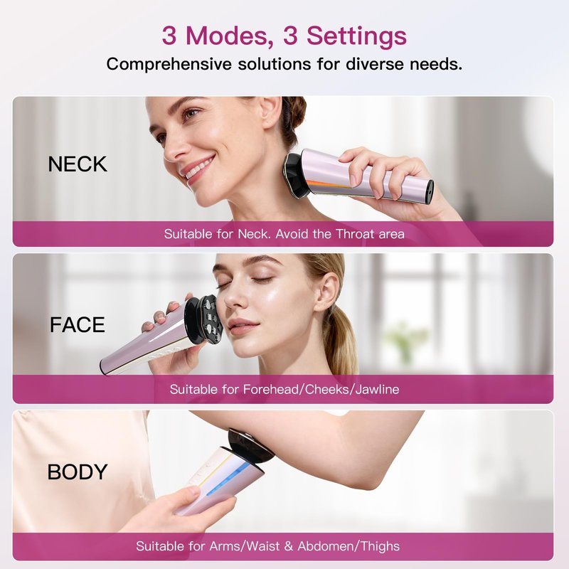Fynelook Microcurrent Facial Device 4-in-1 Beauty Device with Red Light Therapy and Blue Light Therapy for Neck & Face & Body Skincare Facial Device FDA-Cleared