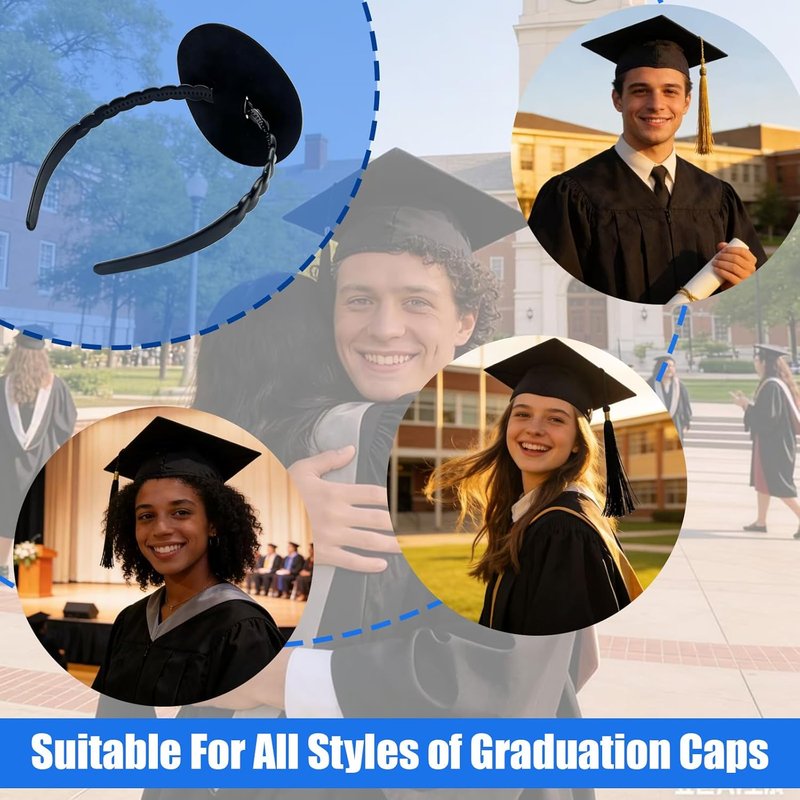 Graduation Cap Headband - Anti-Fall Grad Hat Accessory for Students | Unisex Design